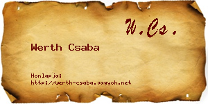 Werth Csaba névjegykártya